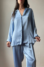 Sky Blue Silk Pyjamas - M
