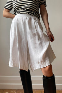 White Linen Coulotte Shorts - 10/12