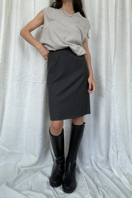 Charcoal Armani Pencil Skirt - XS
