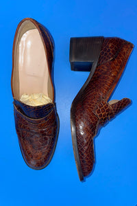 Croc Heeled Loafer - EU40