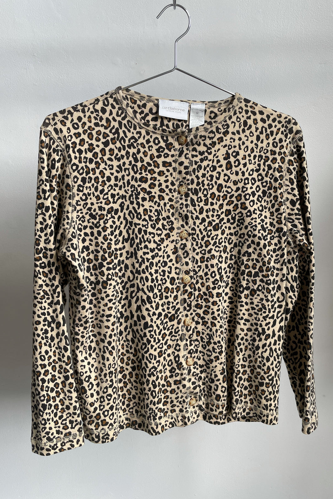 Leopard T-Shirt Cardigan - M